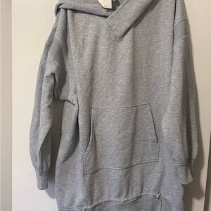 Gray Cowl Neck Sweater with Soft Cotton Texture